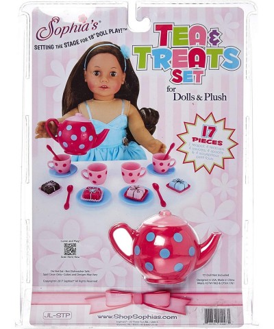 17 Piece Polka Dot Tea Set with Tea Pot and Cups Plus Four Detailed Petit Four Cakes for 18 Inch Dolls Pink/Blue $24.23 Doll ...