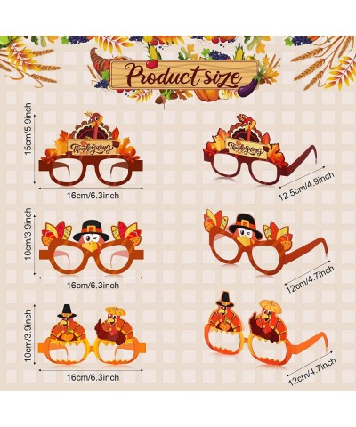 36 Pcs Thanksgivings Glasses Thanksgiving Turkey Sunglasses Pumpkin Maple Leaf Thanksgiving Party Paper Glasses Photo Prop fo...