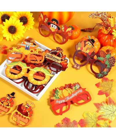 36 Pcs Thanksgivings Glasses Thanksgiving Turkey Sunglasses Pumpkin Maple Leaf Thanksgiving Party Paper Glasses Photo Prop fo...