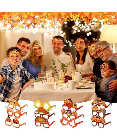 36 Pcs Thanksgivings Glasses Thanksgiving Turkey Sunglasses Pumpkin Maple Leaf Thanksgiving Party Paper Glasses Photo Prop fo...