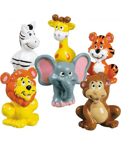 Zoo Animal Figure Toys - Includes zebras giraffes tigers lions elephants and monkeys - Set of 12 - Party Favors Giveaways Cak...