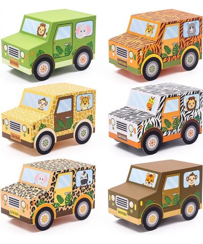 Jungle Party Favor Boxes Safari Party Decorations Truck Shaped Treat Boxes for Kids Boys Girls Happy Birthday Baby Shower Wil...