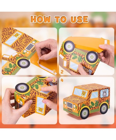 Jungle Party Favor Boxes Safari Party Decorations Truck Shaped Treat Boxes for Kids Boys Girls Happy Birthday Baby Shower Wil...