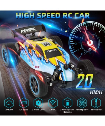 RC Car Remote Control Toys - 1:20 Scale All Terrain Hobby RC Racing Car 2.4Ghz High Speed 2WD RC Buggy Cars with 2 Rechargeab...