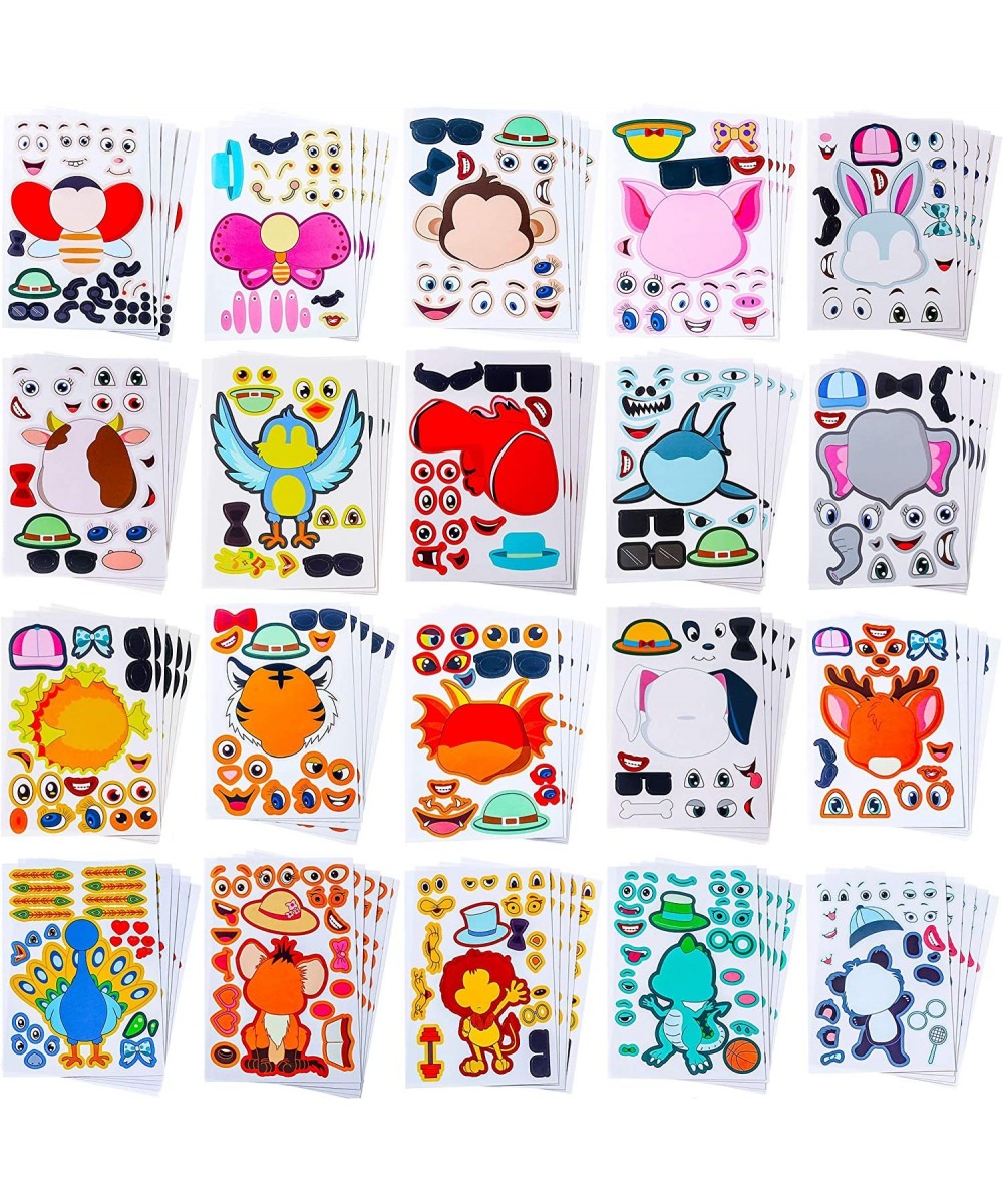 100PCS Make Your Own Stickers for Kids Make-a-Face Stickers 100 Pack 20 Animals. Zoo Animals Sea Creature Dinosaur and More G...