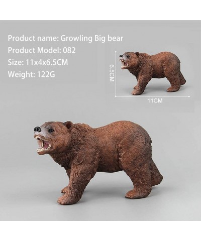 Pack of 3 Grizzly Bear Figures Toy Forest Bear Animal Figurines Set Cake Topper Woodland Animal Party Supplies Baby Shower Br...