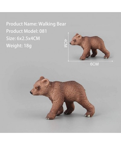 Pack of 3 Grizzly Bear Figures Toy Forest Bear Animal Figurines Set Cake Topper Woodland Animal Party Supplies Baby Shower Br...