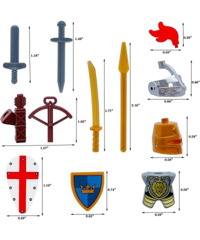 Medieval Knight Weapons Pack Accessories Set Building Block Toy Armor Helmet Shield Bow Arrow Designed for Mini Figures Gift ...