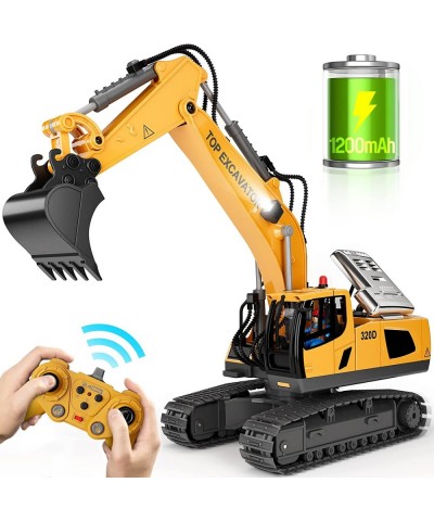 Remote Control Excavator Toys for Boys 1200mAh RC Excavator Toy with Metal Shovel & Light 11CH Excavator Toys for Boys 3-5 4-...