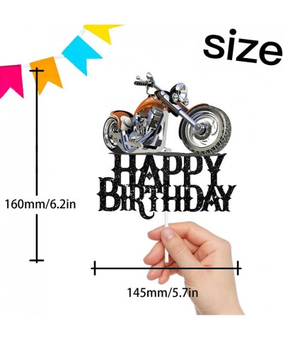 Happy Birthday Cake Topper Motorbike Theme Kids Party Decor Picks for Motorcycle Rider Racing Decorations Supplies Black $18....