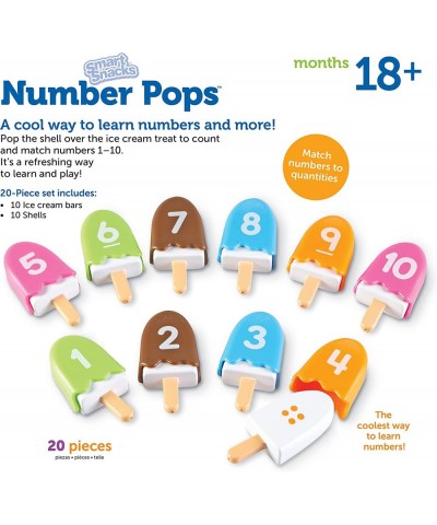 Smart Snacks Number Pops - 20 Pieces Ages 18+ Months Toddler Number Learning Toys Preschool Math Games Fine Motor Toys Number...