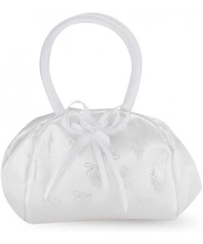 White Satin Embroided Deluxe Snap Purse with Padded Handles 9 Inch $36.22 Dress-Up Toy Purses