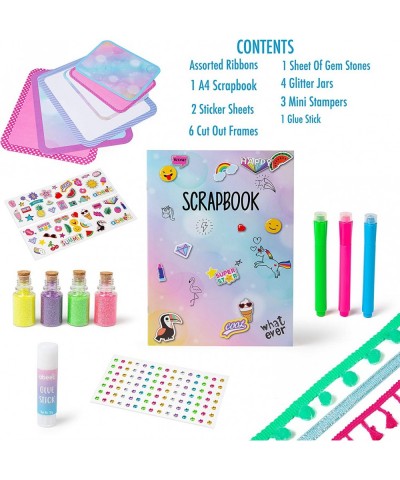 Girl Scrapbook Kit - Kids Scrap Booking Kit Incl. Scrapbook Supplies Kit - Scrapbook Stickers Glitter Gems Ribbon & Paper - G...