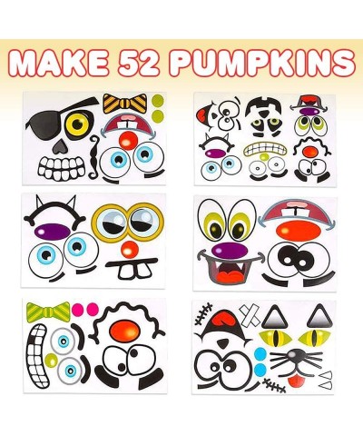 Halloween Pumpkin Decorating Stickers - 24 Sheets - Jack-o-Lantern Decoration Kit - 52 Total Face Stickers - Cute Halloween D...