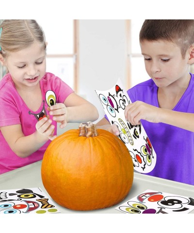 Halloween Pumpkin Decorating Stickers - 24 Sheets - Jack-o-Lantern Decoration Kit - 52 Total Face Stickers - Cute Halloween D...