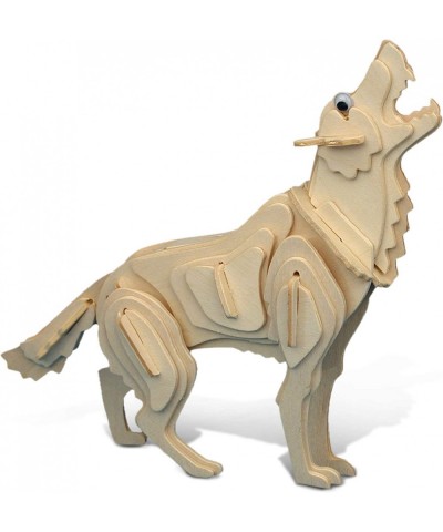 3D Puzzle Wolf Wood Craft Construction Model Kit Fun Unique & Educational DIY Wooden Toy Assemble Model Unfinished Crafting H...