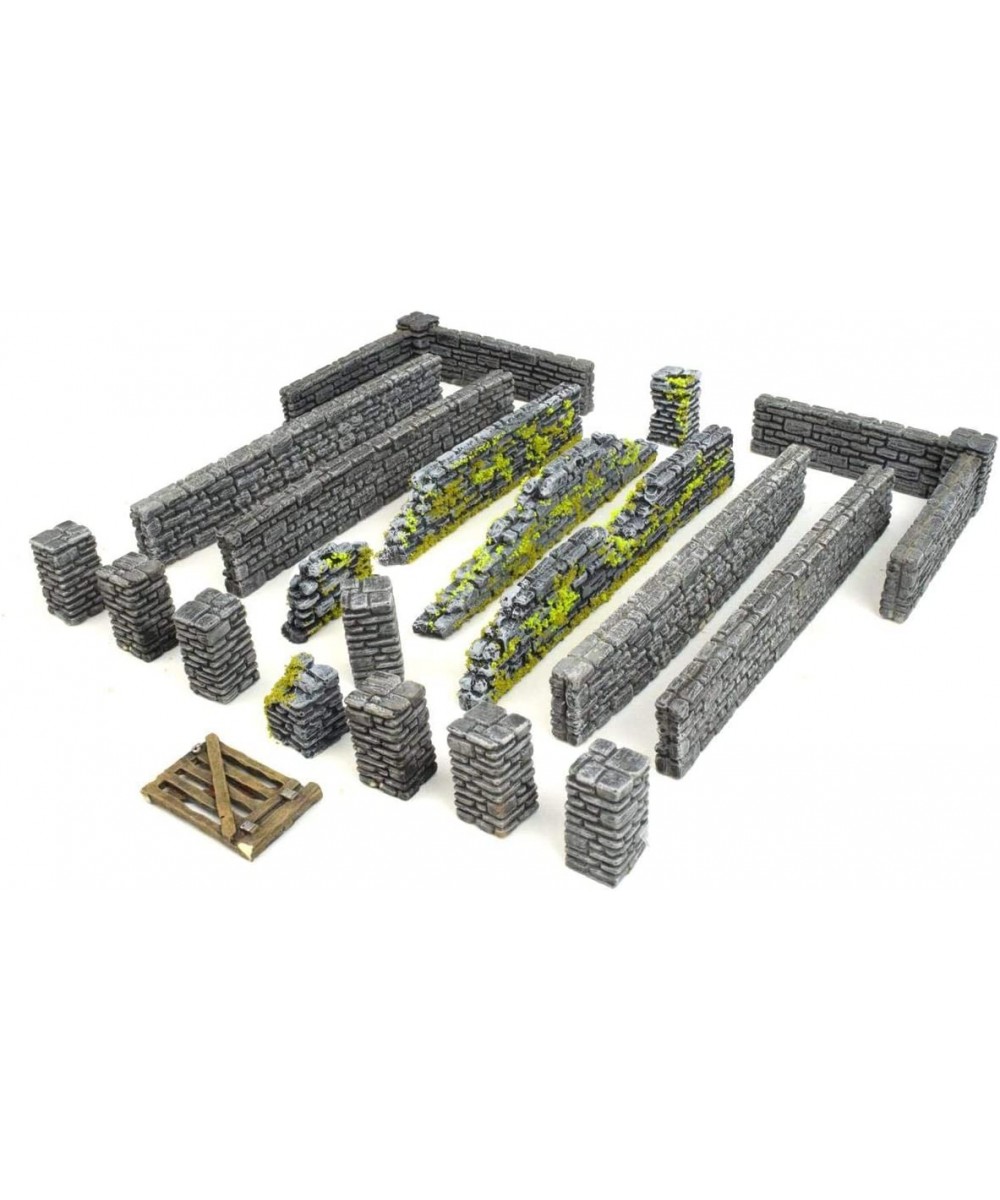 World at War Stone Wall and Pillar Sections Large Set – 28mm WW2 Normandy Wargame Terrain Model Diorama $60.19 Board Games