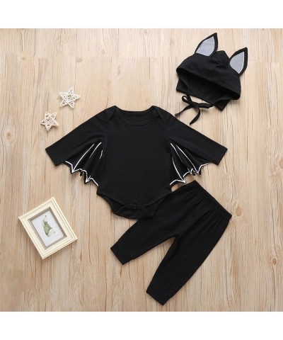 Infant Baby Black Bat Costumes Cloak Romper with Hat Halloween Bat Outfits 2pcs 3-24 Months $44.16 Kids' Costumes