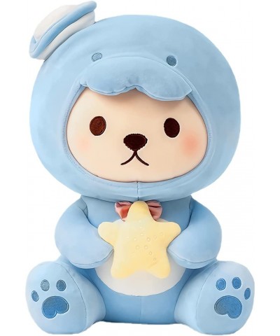 Kawaii Teddy Bear Cosplay Plush Toy Blue Ocean Theme Combination Animals Bear with Dolphin Soft Stuffed Doll (Sitting 9 inche...