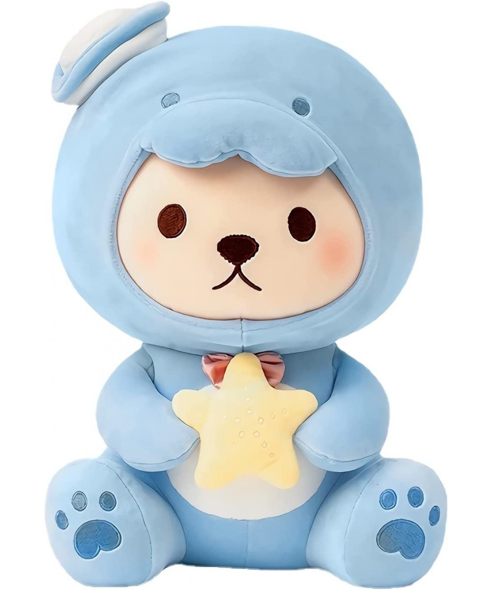 Kawaii Teddy Bear Cosplay Plush Toy Blue Ocean Theme Combination Animals Bear with Dolphin Soft Stuffed Doll (Sitting 9 inche...