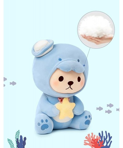 Kawaii Teddy Bear Cosplay Plush Toy Blue Ocean Theme Combination Animals Bear with Dolphin Soft Stuffed Doll (Sitting 9 inche...