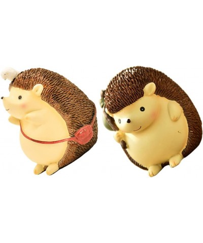 2Pcs Cute Hedgehog Piggy Bank Cartoon Animal Coin Bank Money Bank Resin Hedgehog Figurines Statues Car Decor Fairy Garden Ani...