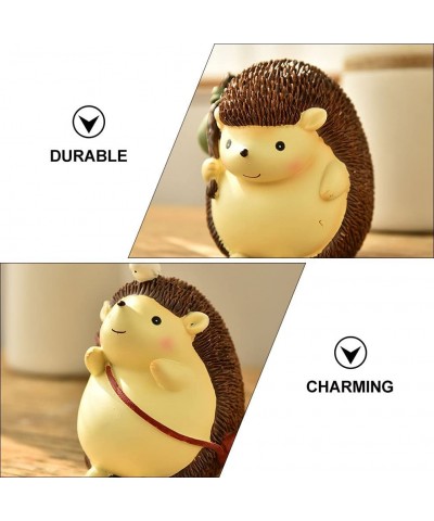 2Pcs Cute Hedgehog Piggy Bank Cartoon Animal Coin Bank Money Bank Resin Hedgehog Figurines Statues Car Decor Fairy Garden Ani...