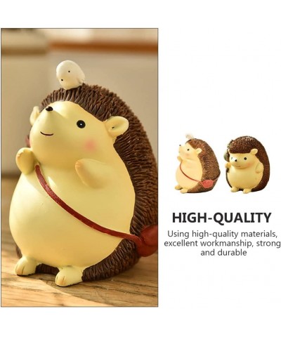 2Pcs Cute Hedgehog Piggy Bank Cartoon Animal Coin Bank Money Bank Resin Hedgehog Figurines Statues Car Decor Fairy Garden Ani...