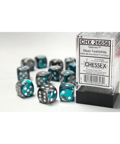 DND Dice Set D&D Dice-16mm Gemini Steel Teal and White Plastic Polyhedral Dice Set-Dungeons and Dragons Dice Includes 12 Dice...