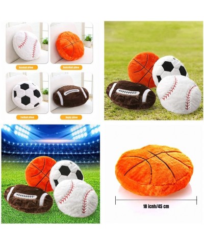 18in Plush Basketball Pillow Fluffy Stuffed Basketball Plush Toy Soft Stuffed Basketball Plush Pillows Durable Sport Basketba...