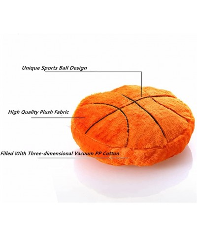 18in Plush Basketball Pillow Fluffy Stuffed Basketball Plush Toy Soft Stuffed Basketball Plush Pillows Durable Sport Basketba...