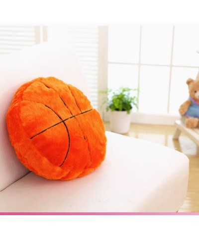 18in Plush Basketball Pillow Fluffy Stuffed Basketball Plush Toy Soft Stuffed Basketball Plush Pillows Durable Sport Basketba...