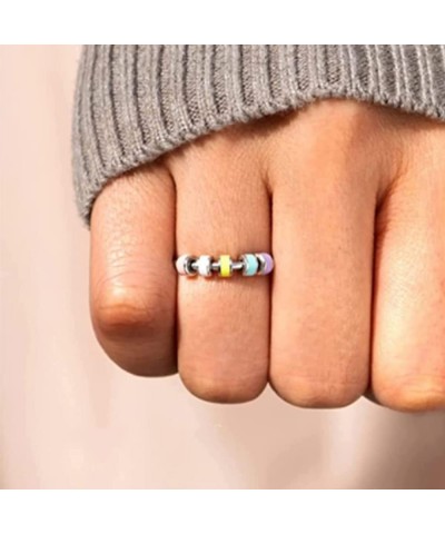 Spinning Enamel Fidget Ring S925 Spinning Ring Anxiety Relief Ring for Women Girls. $16.45 Fidget Toys