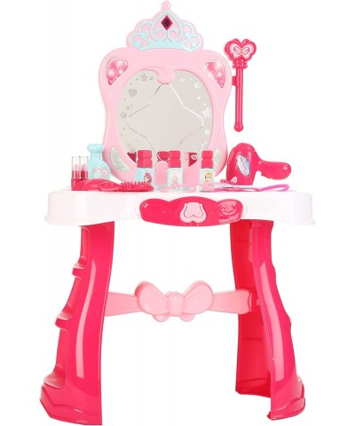 Pink Light-Up Vanity Play Set Flashing Lights Big Mirror Cosmetics Working Hair Dryer $61.91 Toy Construction Tools