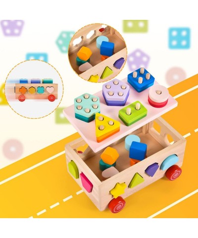 Wooden Shape Sorter Montessori Toys for 2 3 4 Year Old Toddlers Color Sorting Stacking Toys Preschool Kids Learning & Educati...