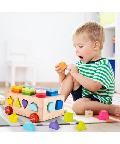 Wooden Shape Sorter Montessori Toys for 2 3 4 Year Old Toddlers Color Sorting Stacking Toys Preschool Kids Learning & Educati...