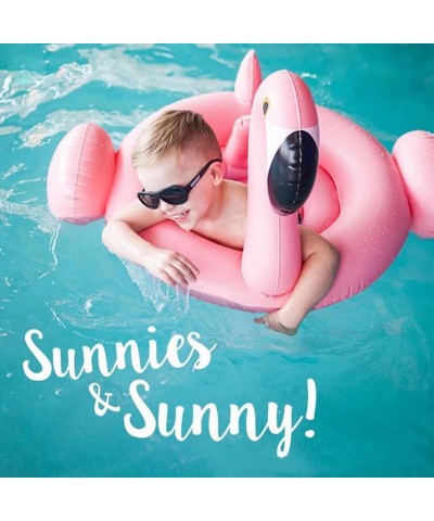 Baby Pool Swim Float with Canopy Inflatable Outdoor Swimming Ring Seat Pink Flamingo Kids Infant Toddler from 6 Months to 48 ...