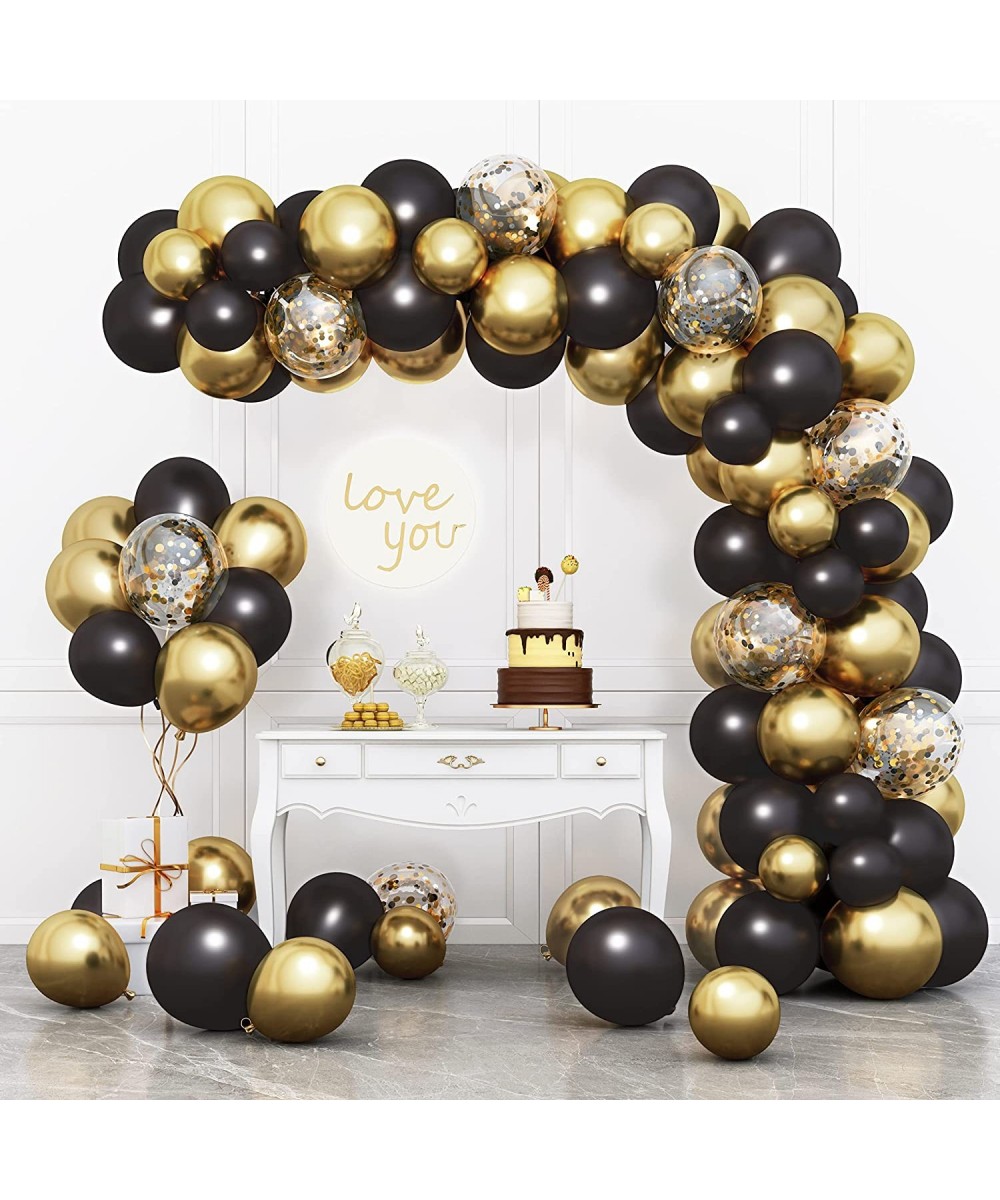 Black and Gold Balloons Garland Arch Kit with Black Gold Confetti Balloons for Graduation Birthday Party Decorations $20.42 K...