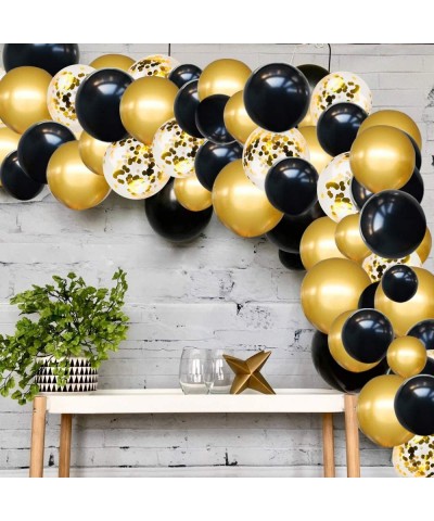 Black and Gold Balloons Garland Arch Kit with Black Gold Confetti Balloons for Graduation Birthday Party Decorations $20.42 K...