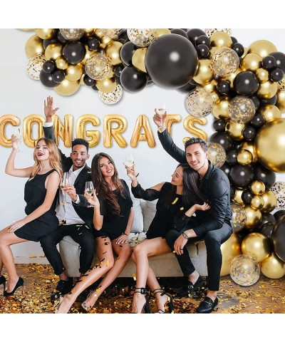 Black and Gold Balloons Garland Arch Kit with Black Gold Confetti Balloons for Graduation Birthday Party Decorations $20.42 K...