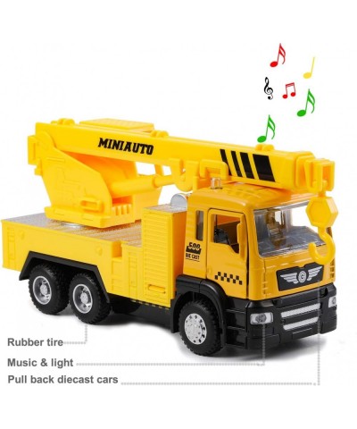 Toy Crane Truck Diecast Metal Cars Construction Truck wiht Light and Sound Pull Back Vehicles Toy Trucks for Boys Age3 4 5 6 ...