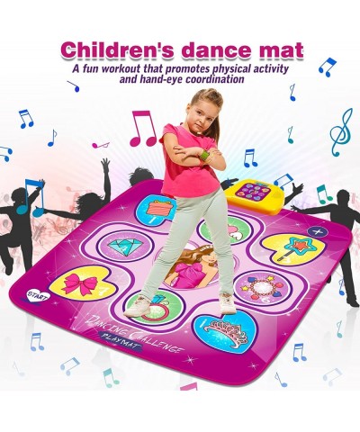 Dance Mat Dance Mixer Rhythm Step Play Mat Pink Dance Pad with LED Lights Adjustable Volume Built-in Music 5 Game Modes Xmas ...