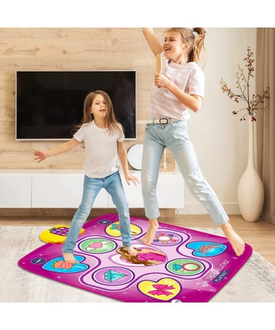 Dance Mat Dance Mixer Rhythm Step Play Mat Pink Dance Pad with LED Lights Adjustable Volume Built-in Music 5 Game Modes Xmas ...