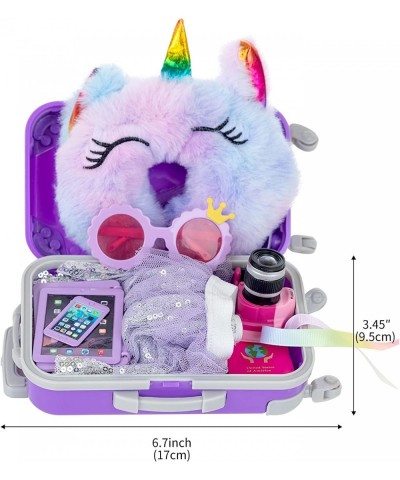 18 Inch Girl Doll Travel Suitcase Play Set with 18 Inch Doll Clothes and Accessories Including Sunglasses Camera Computer Pho...