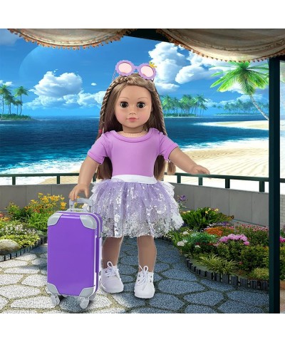 18 Inch Girl Doll Travel Suitcase Play Set with 18 Inch Doll Clothes and Accessories Including Sunglasses Camera Computer Pho...