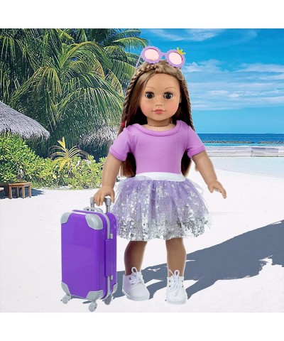 18 Inch Girl Doll Travel Suitcase Play Set with 18 Inch Doll Clothes and Accessories Including Sunglasses Camera Computer Pho...