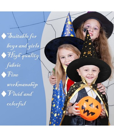 2 Sets Kids Halloween Costumes Witch Cloak with Hat Children Halloween Costume Kids Cosplay Party Accessories for 3-12 Years ...