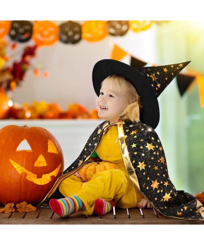 2 Sets Kids Halloween Costumes Witch Cloak with Hat Children Halloween Costume Kids Cosplay Party Accessories for 3-12 Years ...