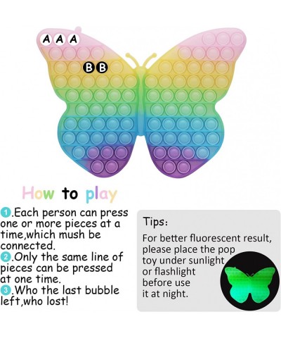 Glow in The Dark Butterfly Pop Push Popper Bubble Fidget Pop Bubble Toy Stress Relief Toy for Girl Boy $14.81 Fidget Toys