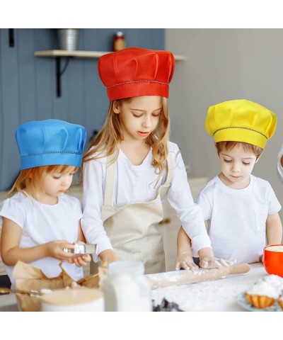 12 Pieces Kids Chef Hat Toddler Chef Hat Adjustable Elastic Multi Colored Chef Hat Reusable Baking Hats Hair Cap Kitchen Chef...